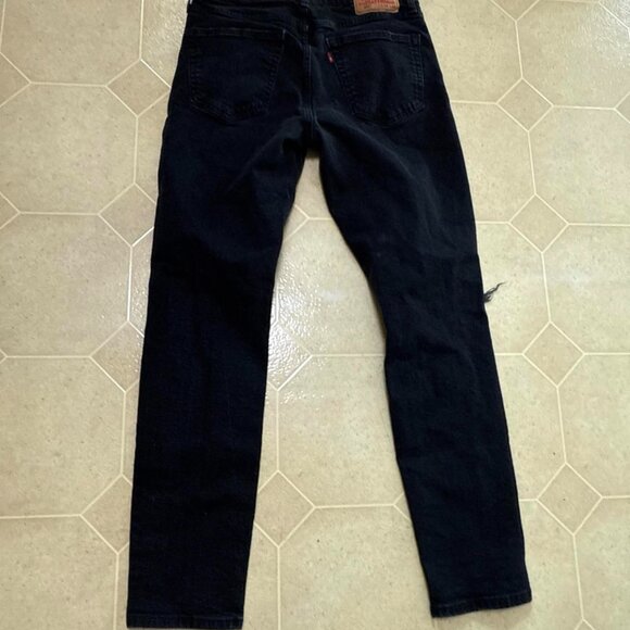 Levis 531 Jeans Mens 34x34 Black Distressed Holes Rips Grunge Emo - Picture 4 of 7